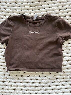 Women's Brown Short Sleeve Logo Tee